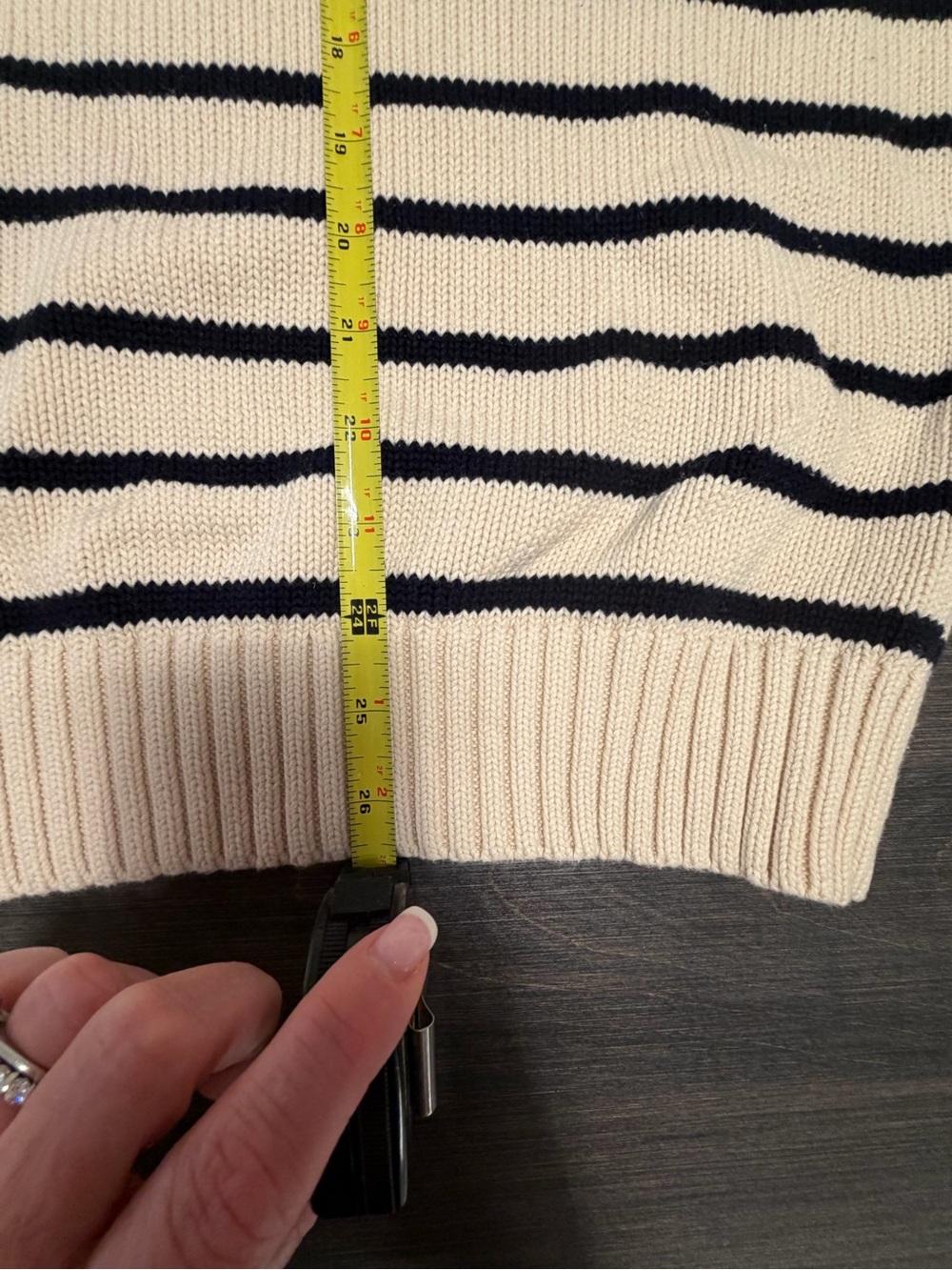 Brandy Melville Cream and Black Striped Crewneck Sweater - Picture 6 of 6